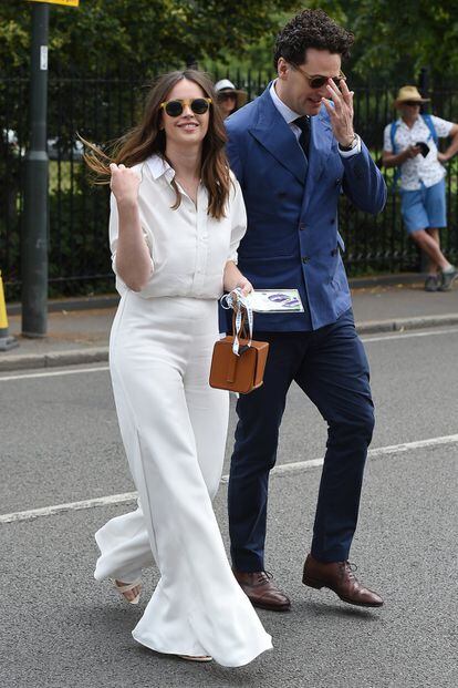 La actriz Felicity Jones, durante el séptimo día de Wimbledon.