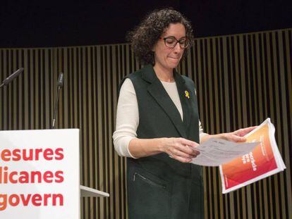 Marta Rovira, durante la presentaci&oacute;n del programa electoral de ERC en Barcelona