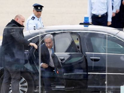 El primer ministro israel&iacute;, Benjam&iacute;n Netanyahu, a su llegada ayer a un acto oficial. 