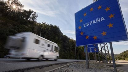 La frontera entre España y Francia, en Le Perthus, en junio de 2020.