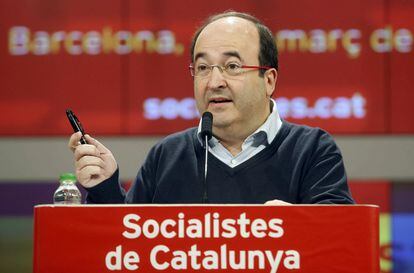 Miquel Iceta, durante su intervenci&oacute;n en el consejo nacional del PSC