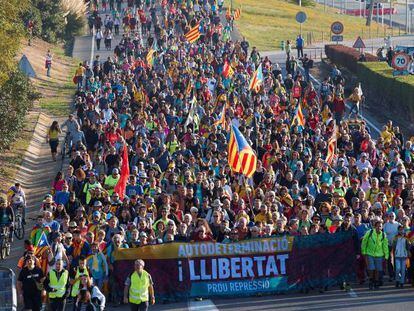Protestas independentistas en Cataluña, en una imagen de archivo.