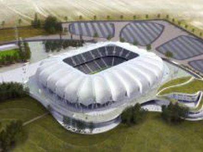 Maqueta del futuro estadio argelino de S&eacute;tif.