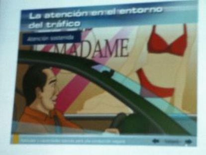 Ilustración del temario del curso de seguridad vial para explicar la distracción sostenida.