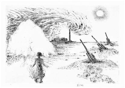 Ilustración de Günter Grass para 'Alabardas', de Saramago.