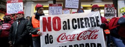 Manifestaci&oacute;n de trabajadores de Coca -Cola contra el ERE.