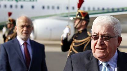 El presidente iraquí, Fuad Masum, a su llegada a París.