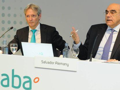 El director general de Saba, Josep Mart&iacute;nez Vila, junto al presidente de la compa&ntilde;&iacute;a, Salvador Alemany.