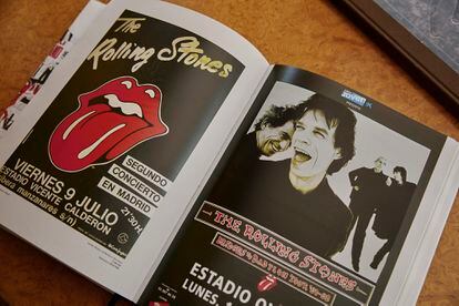 Carteles de algunos conciertos de The Rolling Stones montados en España por Gay Mercader.
