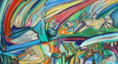 'Percepción de los sonidos' (1980), del argentino Luis Felipe Noé. Esta obra pertenece a la colección de Aníbal Jozami que se exhibe ahora en la Fundación Lázaro Galdiano, de Madrid.