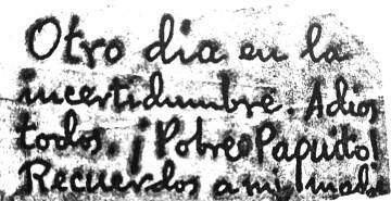 Notas manuscritas del médico José maría García gallego, encarcelado en La Solana.