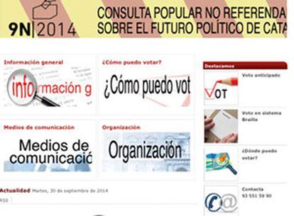 Captura de la web de la Generalitat realizada a las 15.30.