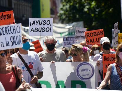 Manifestación en defensa de la Sanidad Pública de Madrid, el pasado julio.