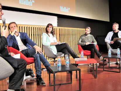 Los candidatos de En Comú, JxCat, ERC y Front Republicà.