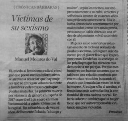 La columna de Manuel Molares do Val.