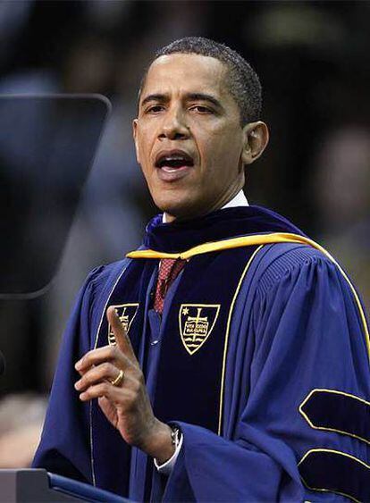 Barack Obama, en la Universidad de Notre Dame.