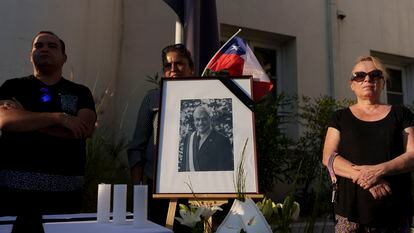 Una fotografía del exmandatario durante un homenaje que le rindió el partido Renovación Nacional, este martes en Santiago.