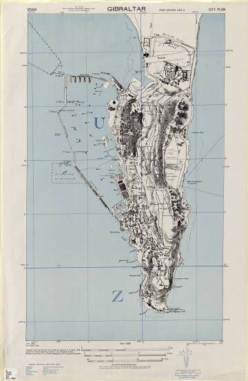 Mapa de Gibraltar conservado en la Universidad de Tejas.