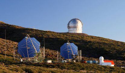 Varios telescopios que se encuentran en Observatorio del Roque de los Muchachos, en La Palma.