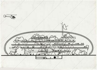 Diseño colaborativo de Buckminster Fuller y Norman Foster (1971).