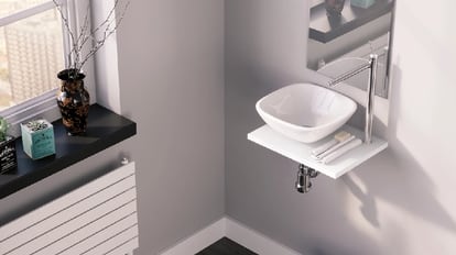 Para pocos metros  Radiador toallero, Baños pequeños, Muebles de baño