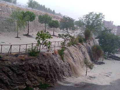 Captura de vídeo de la fuerte tormenta en Rivas Vaciamadrid.