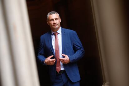 El alcalde de Kiev, Vitali Klichkó, en el Ayuntamiento de Barcelona.