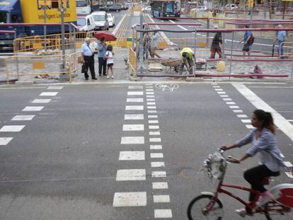 Obras en el paseo de Sant Joan el pasado verano