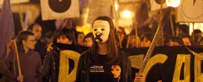 Protesta contra la violencia sobre las mujeres en Valencia