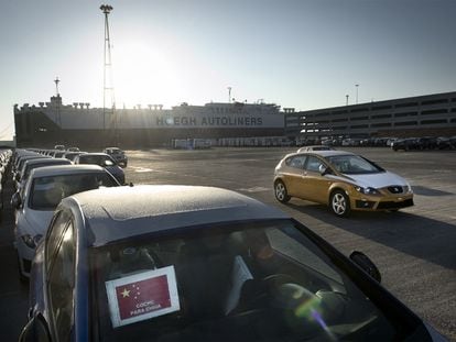 Coches de la marca Seat que el fabricante exportaba a China en 2019.