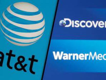 Logos de AT&T, Discovery y WarnerMedia.