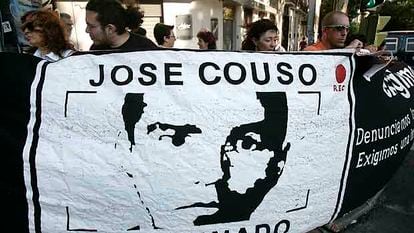 Protesta por el asesinato de José Couso ante la Embajada de EE UU en Madrid en 2019.