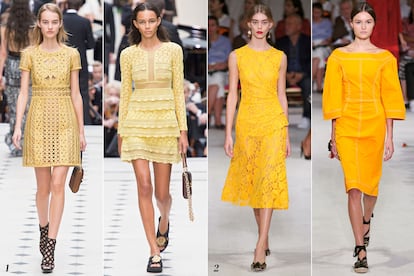1. Burberry. 2. Oscar de la Renta.