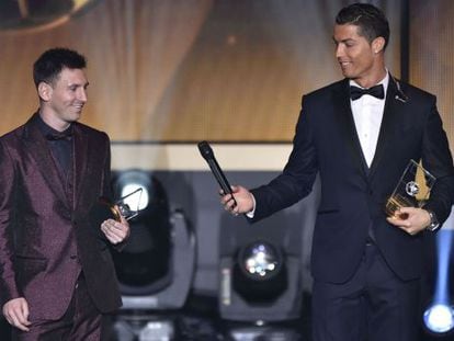 Ronaldo y Messi, en la gala.