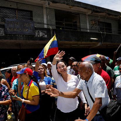 María Corina Machado, líder de las encuestas para las primarias de Venezuela
