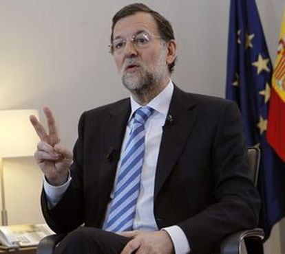 Rajoy durante una entrevista en su despacho.