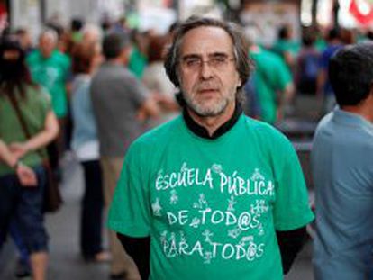 Miguel Ángel Sánchez del Valle, en una protesta de profesores.