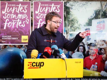 Vidal Aragonés anuncia el rechazo de la CUP a la investidura de Sànchez.