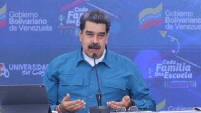 Nicolás Maduro, durante una rueda de prensa en el Palacio de Miraflores.