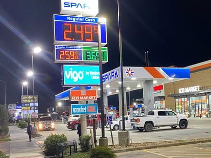 Una gasolinera de Houston (Texas), en una imagen de la semana pasada.