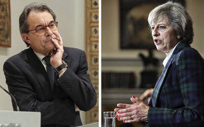 Artur Mas y Theresa May.