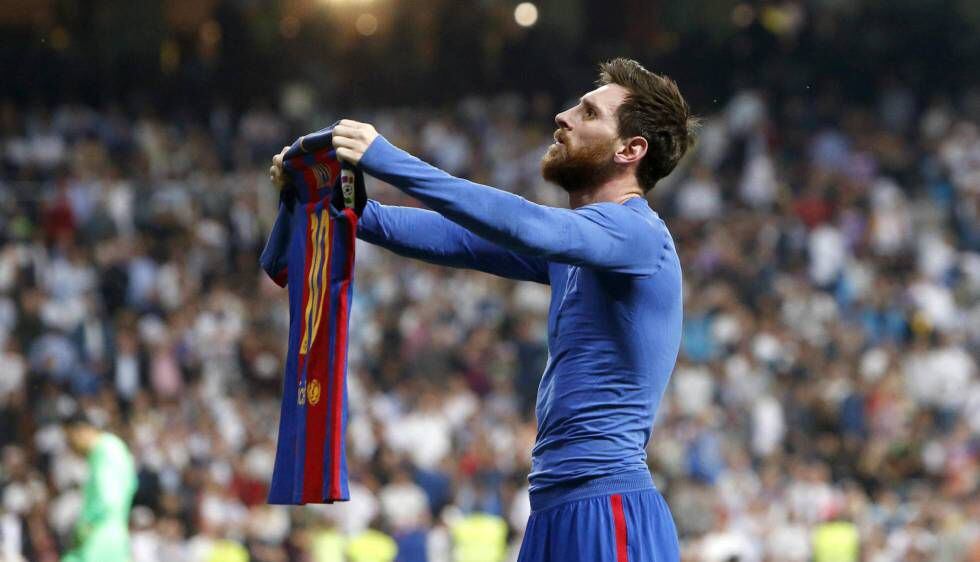 Messi, tras marcar el gol de la victoria en el clásico.