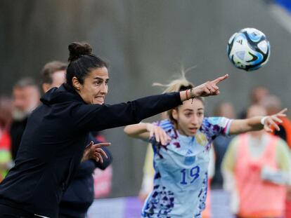 Montse Tomé, durante el partido contra Suecia.