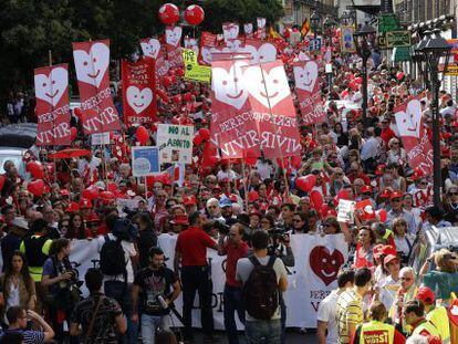 Una manifestaci&oacute;n en contra del aborto, el pasado domingo en Madrid.