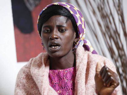 La nigeriana Rebeca Bitrus, que sufrió el cautiverio de la secta Boko Haram durante dos años, este lunes en Madrid.