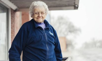 Gladys Kennedy, de 100 a&ntilde;os y 32 nietos, en Lebanos (Kansas).