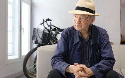 El cineasta Jonas Mekas, en Madrid en 2017.