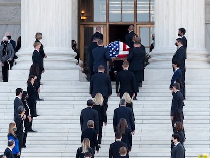 Honras fúnebres de la juez Ruth Bader Ginsburg en el Supremio de Estados Unidos.