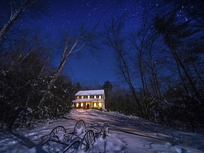 Una cabaña en New Hampshire, Nueva Inglaterra, EE UU.