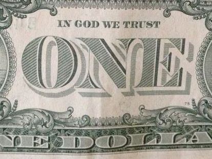 Billete de un d&oacute;lar con la frase &#039;In God We Trust&#039;